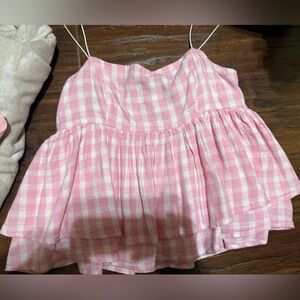 urban outfitters pink plaid top